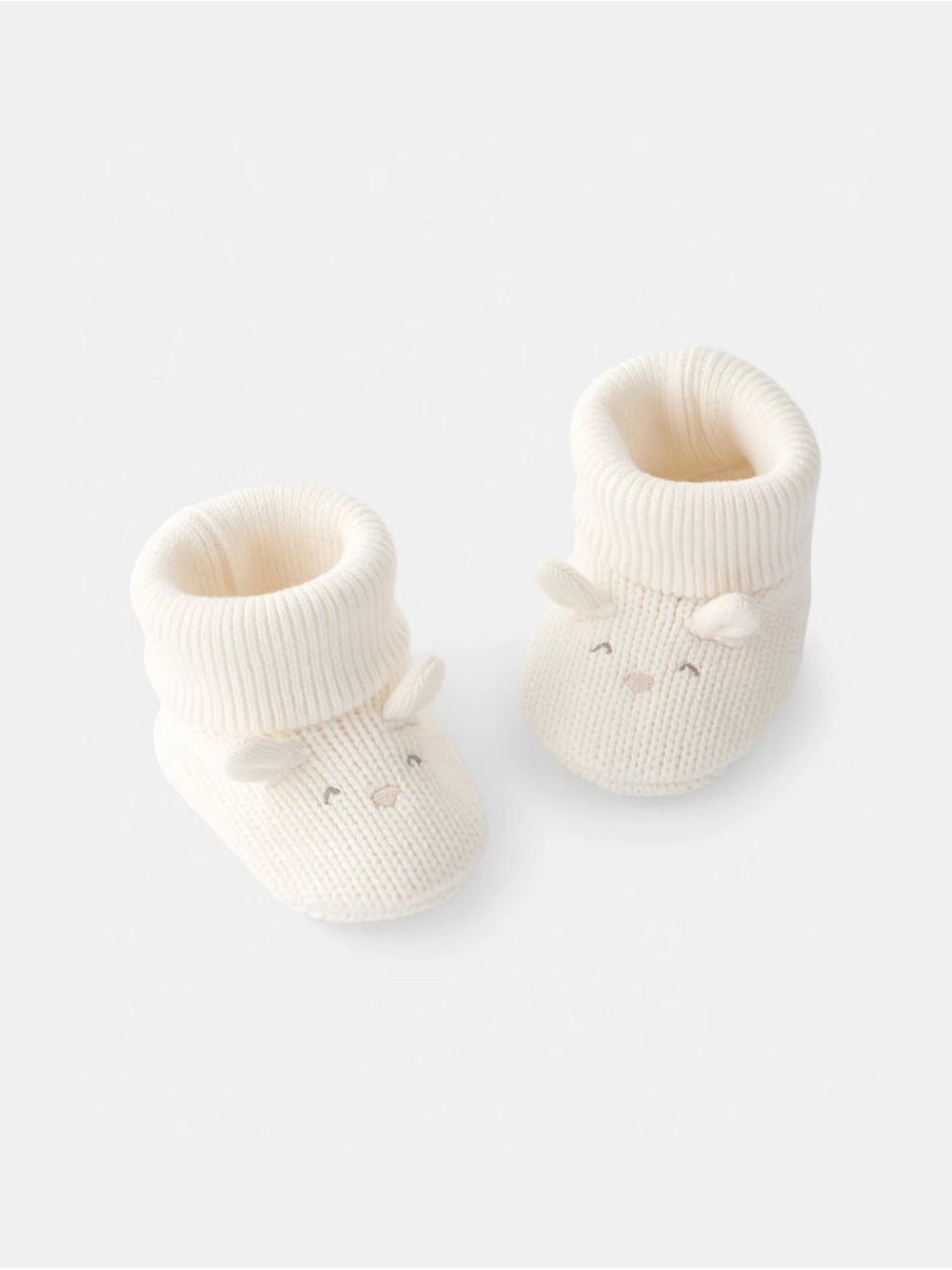 Carter's Cream Knit Baby Booties with Animal Ears
